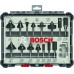 BOSCH Sada frézovacích bitov, 15 ks, zmiešané, 6 mm driek 2607017471