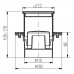 Podlahová vpusť DN 110 (PV110N-L2) nerez 122 x122 mm, s golierom 421L