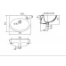 IDEAL Standard EUROVIT umývadielko s postranným otvorom vpravo 35 x26 cm E147901