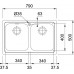 Franke Logica LLX 620, 790x500 mm, nerezový dvojdrez 101.0199.870