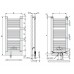 Kermi Credo-V kúpelňový radiátor BH 1091x35x621mm QN544, strieborná. lesklá