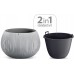 Prosperplast BETON BOWL Kvetináč s vkladom 37 cm, šedá DKB370