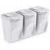 Prosperplast SORTIBOX Sada 3 odpadkových košov 3x35l, biela IKWB35S3