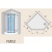 RONAL PUR52 Pur dvojkrídlové dvere pre päťuholník, <2m, chróm / číre sklo PUR52SM21007