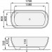 Santech Vaňa CINDY 1700 x 800 mm, prevedenie lesk - podľa vzorkovníka RAL