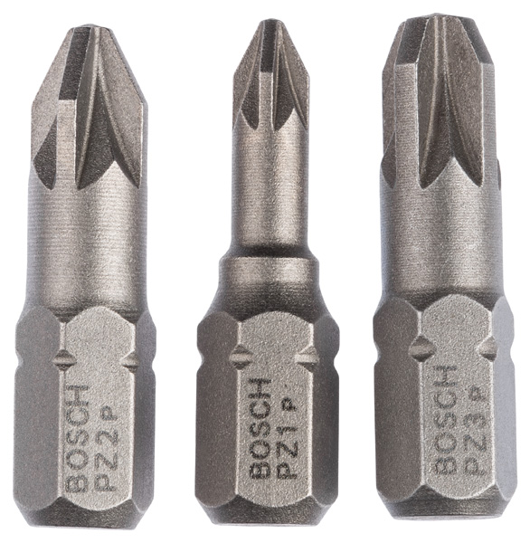 BOSCH 3-dielna sada skrutkovacích bitov Extra Hard (PZ) PZ1; PZ2; PZ3; 25 mm 2607001753