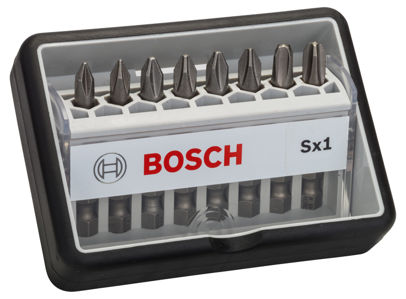 BOSCH 8dielna sada skrutkovacích bitov Robust Line, Sx Extra-Hart 2607002556
