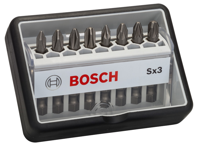 BOSCH 8dielna sada skrutkovacích bitov Robust Line, Sx Extra-Hart 2607002558