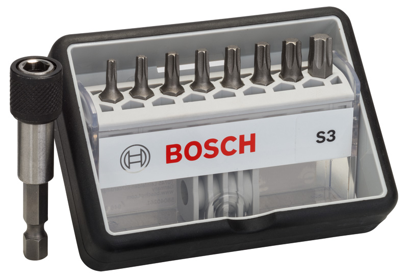 BOSCH 8+1-dielna sada skrutkovacích bitov S T Robust Line, verzia Extra Hard 2607002562