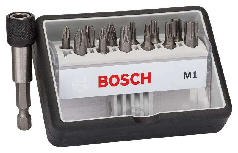 BOSCH Sada skrutkovacích bitov s adaptérom, 13-dielna Robust Line, M Extra-Hard 2607002563