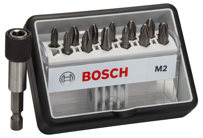 BOSCH 12+1 dielna sada skrutkovacích bitov Robust Line, M Extra-Hart 2607002564