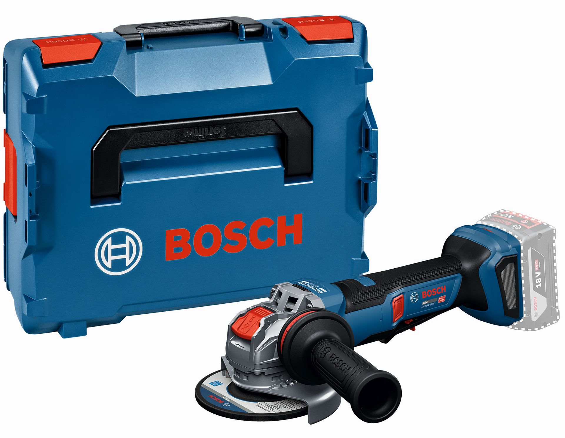 BOSCH GWS18V-11PS PROFESSIONAL Uhlová brúska, L-BOXX 136 06019N4301