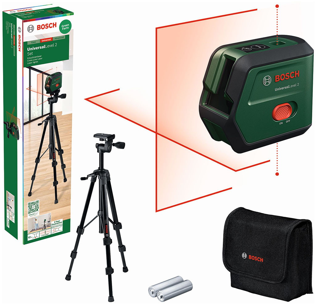 BOSCH UniversalLevel 2 UNI Krížový čiarový laser s funkciou vynášania zvislíc 0603663F01