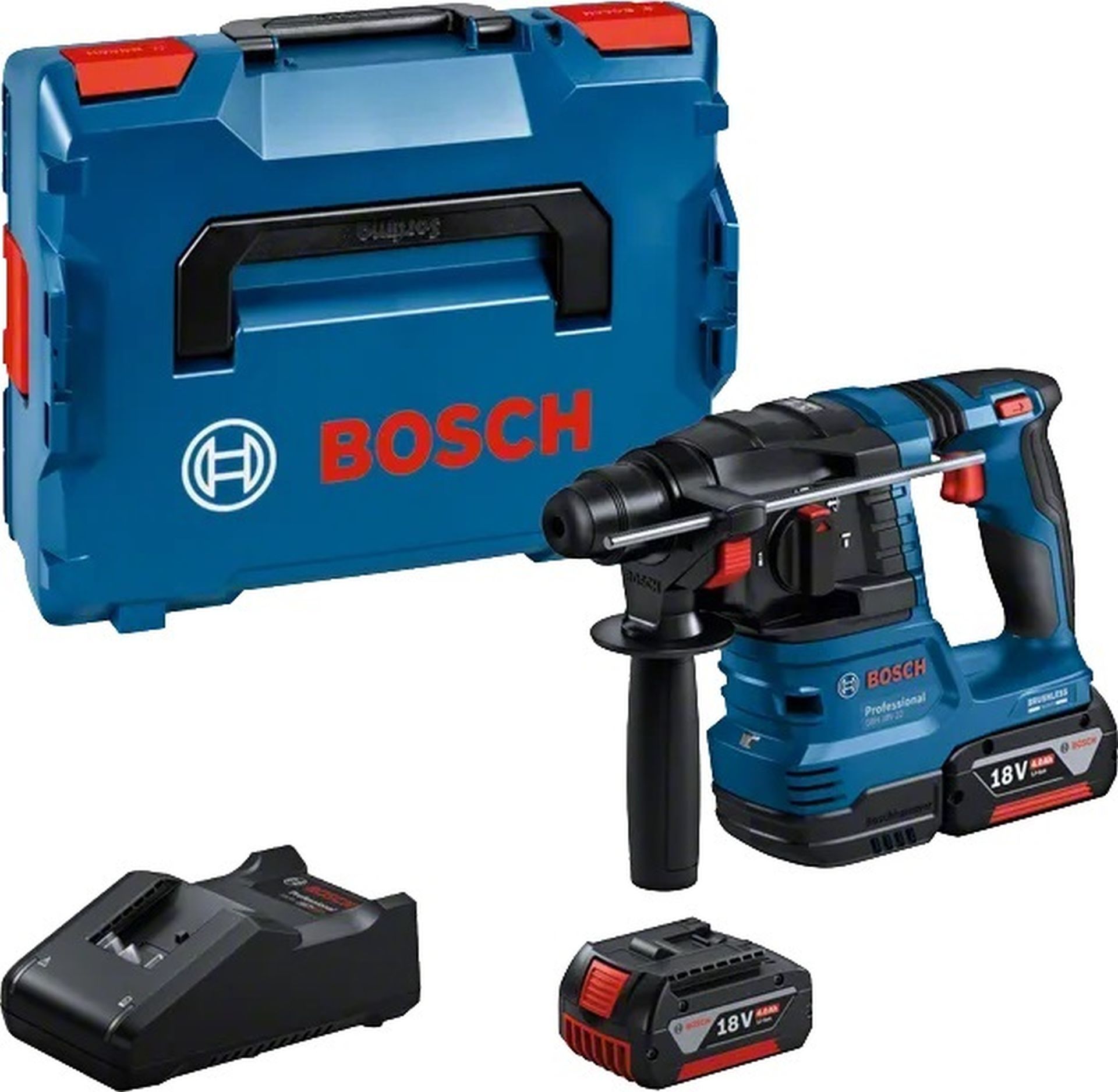 BOSCH GBH 18V-22 PROFESSIONAL Aku vŕtacie kladivo s upínaním, 2x 4.0 Ah, L-BOXX 0611924002