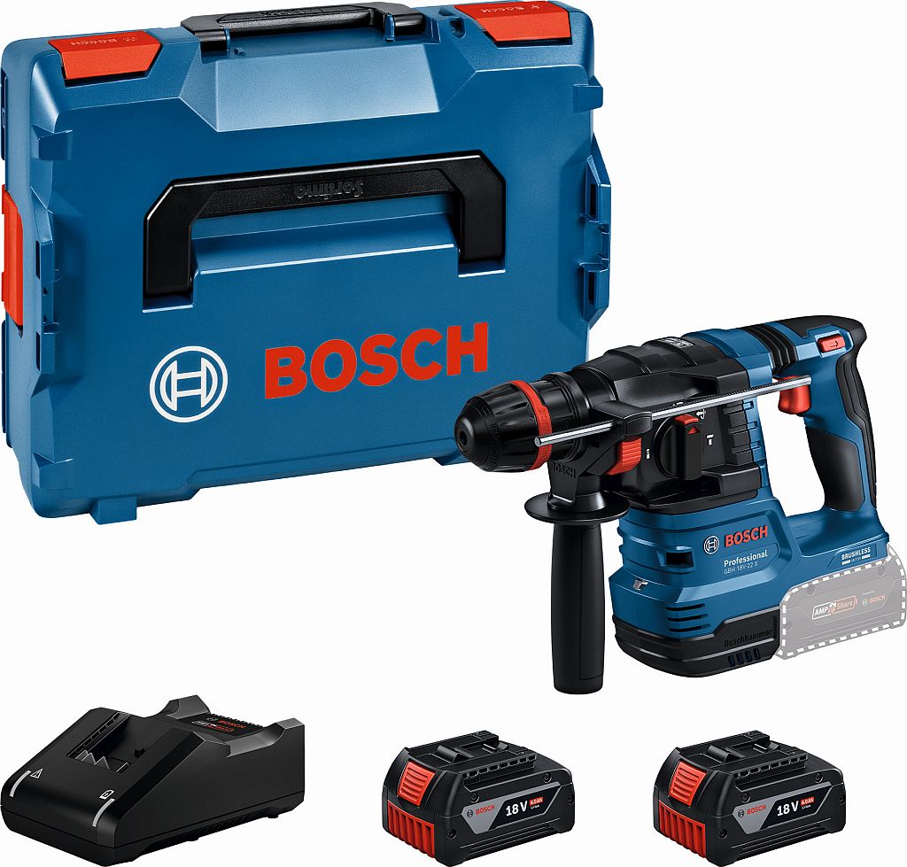 BOSCH GBH 18V-22 X PROFESSIONAL Vŕtacie kladivo s ONECHUCK, L-BOXX, 2×GBA 4.0Ah 0611924101