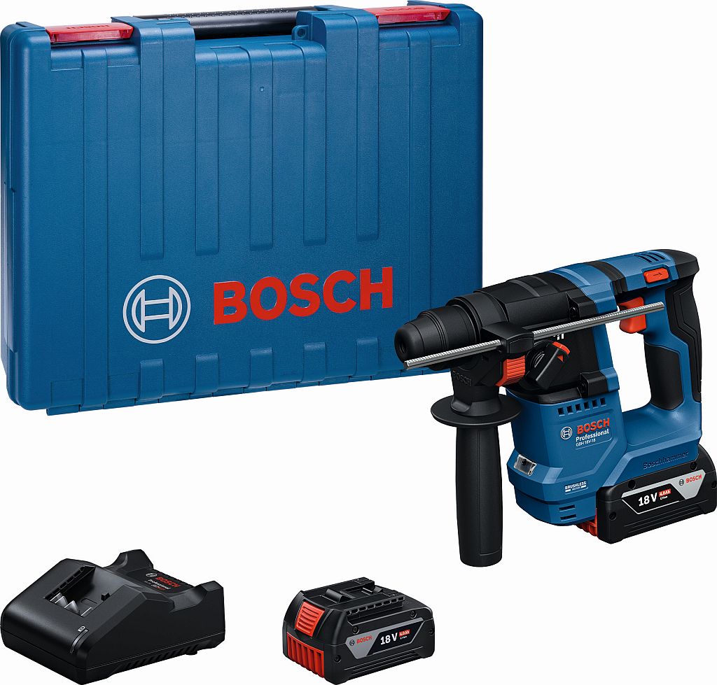 BOSCH GBH 18V-18 PROFESSIONAL Vŕtacie kladivo s upínaním SDS plus, 2× 4,0 Ah 0611927002