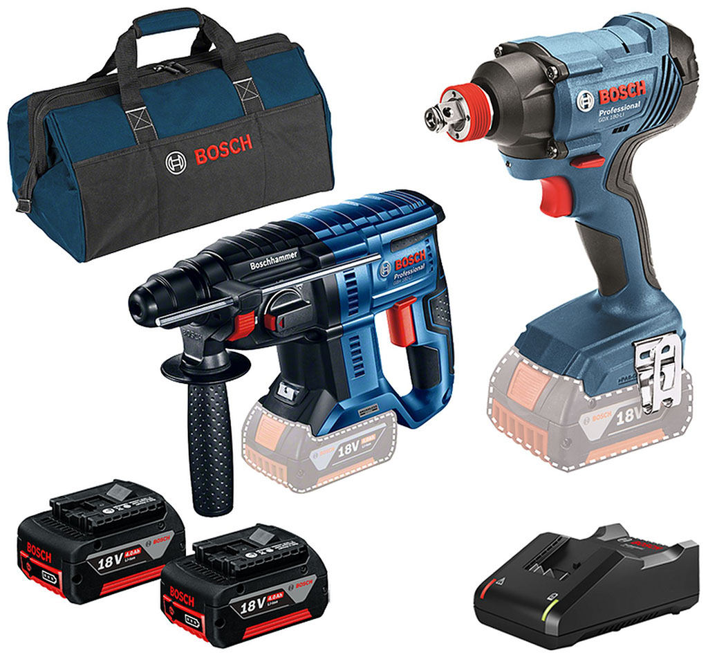 BOSCH Profesionálna sada GBH 180+GDX 180+2x GBA 18V+GAL+taška 0615990M30