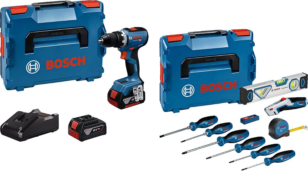 BOSCH GSR 18V-65 PROFESSIONAL Aku vŕtací skrutkovač, 19 dielna sada náradia 0615A5007K