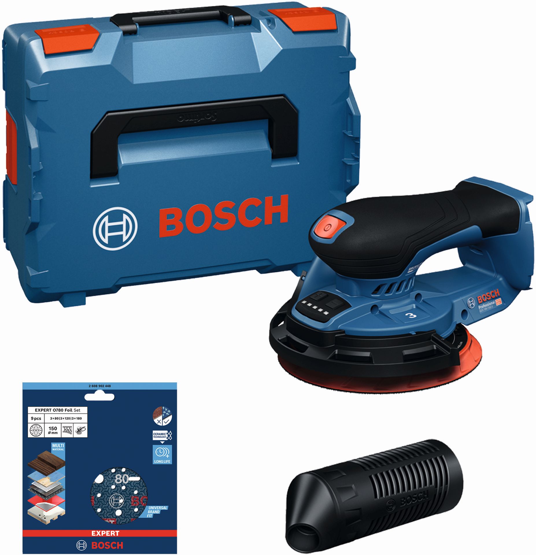 BOSCH GEX 18V-150-3 PROFESSIONAL Akumulátorová excentrická brúska, L-BOXX 0615A500GC