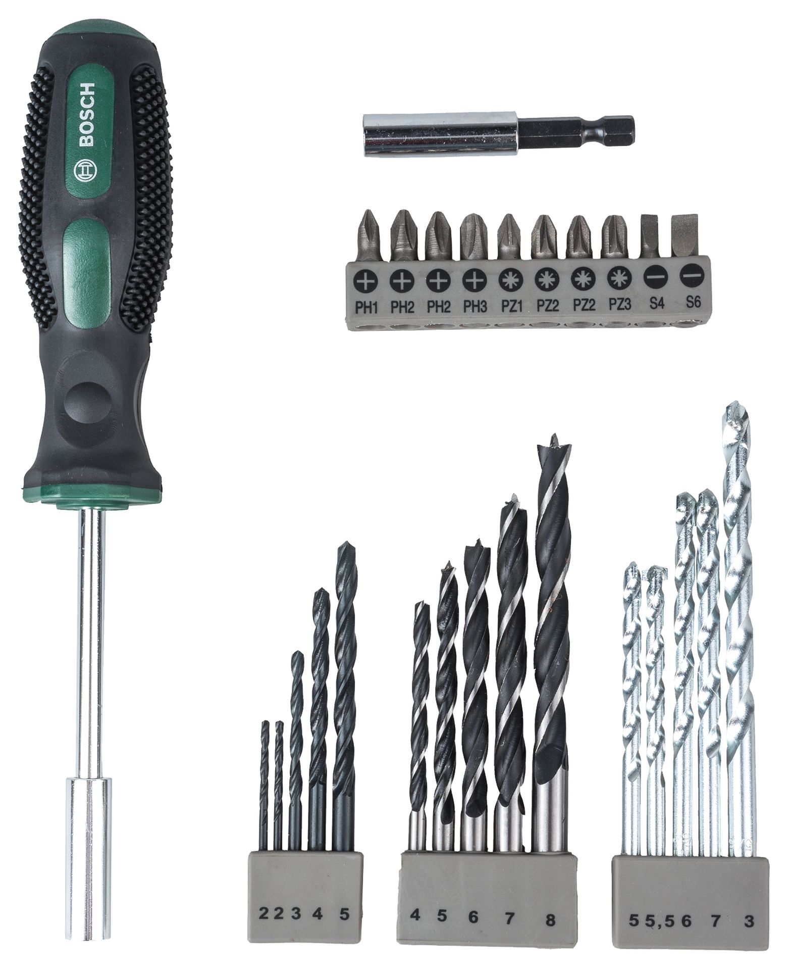 BOSCH 27-dielna sada vrtákov a skrutkovacích bitov 2607017201