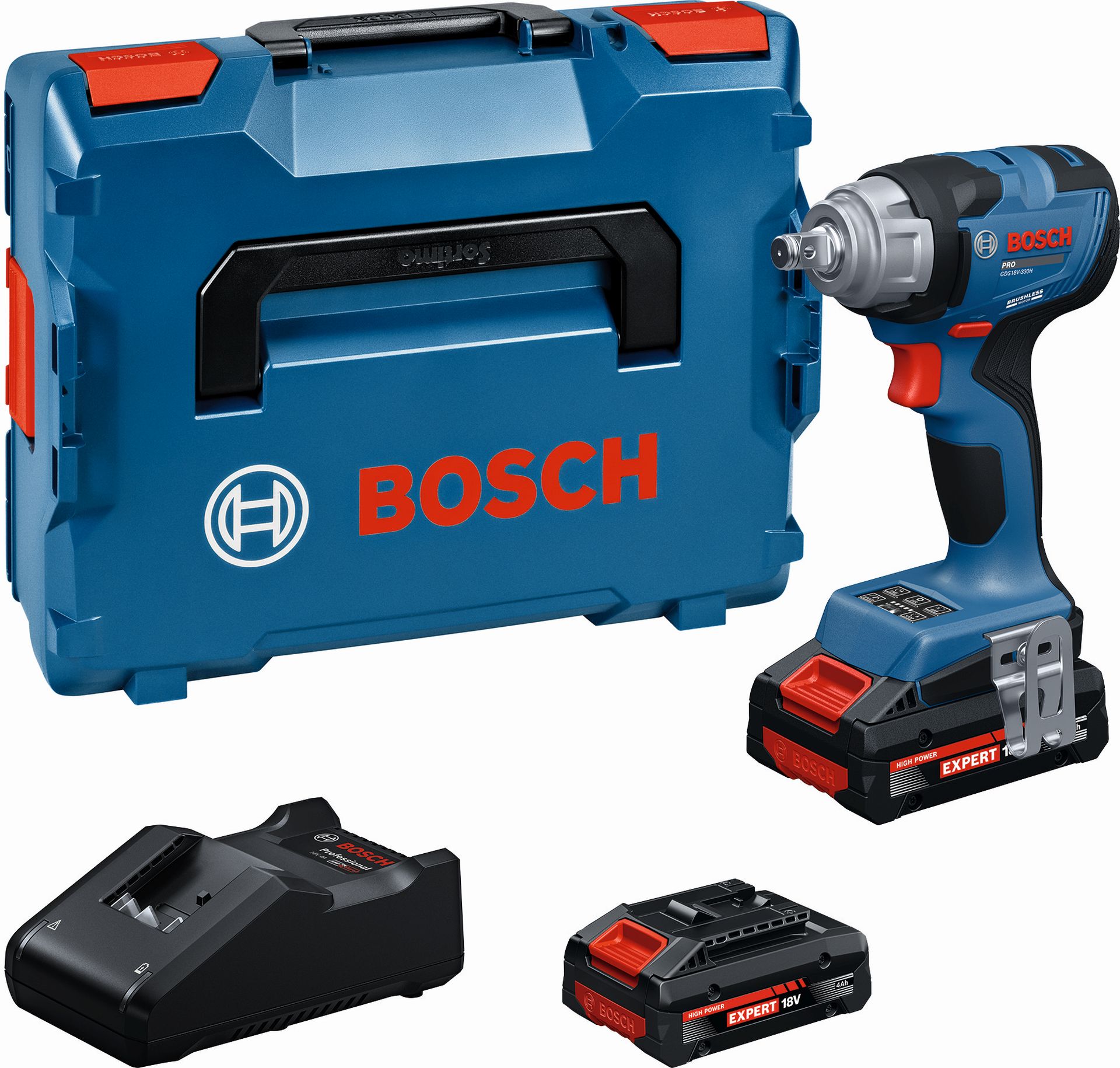 BOSCH GDS18V-330H PROFESSIONAL Akumulátorový rázový utahovák, 2x5,0Ah, L-BOXX 06019L5203