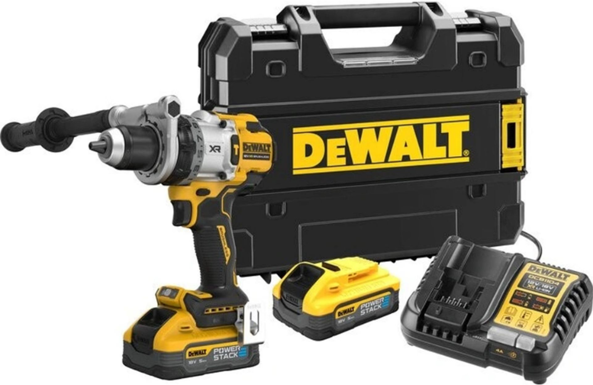 DeWALT DCD1007H2T Aku vŕtačka s príklepom (169Nm/18V/2x5,0Ah PowerStack) Tstak
