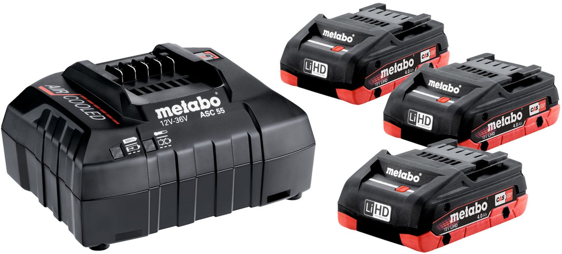 Metabo Základná sada 3 x LiHD 18V/4,0 Ah 685132000
