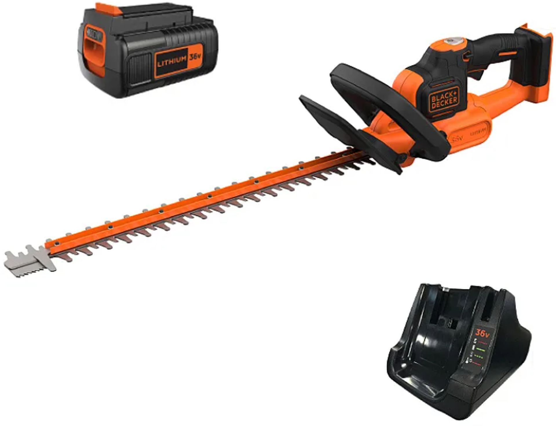 Black &amp; Decker Akumulátorové nožnice na živý plot 55cm, (36V/1x2,5Ah) BCHTS3625L1