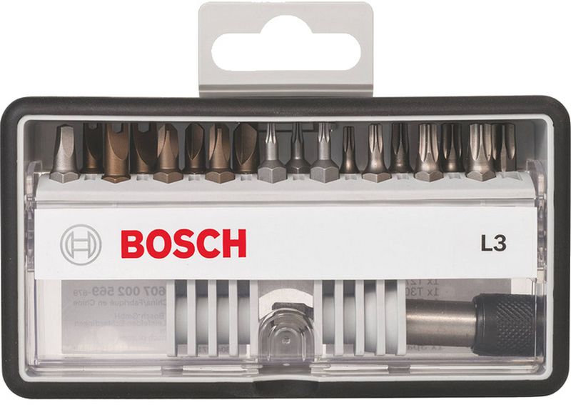 BOSCH 18+1 dielna sada skrutkovacích bitov Robust Line, L Extra-Hart 2607002569