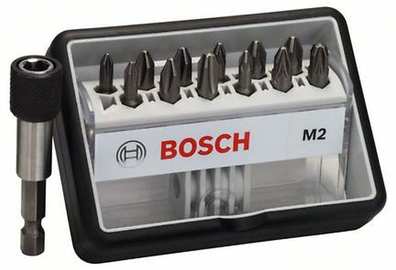 BOSCH 12+1 dielna sada skrutkovacích bitov Robust Line, M Extra-Hart 2607002564