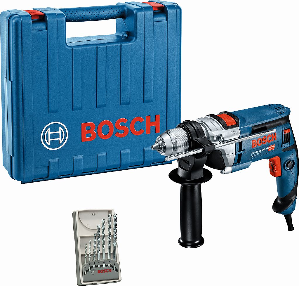 BOSCH GSB 16 RE PROFESSIONAL Príklepová vŕtačka + súprava vrtákov do muriva 060114E501