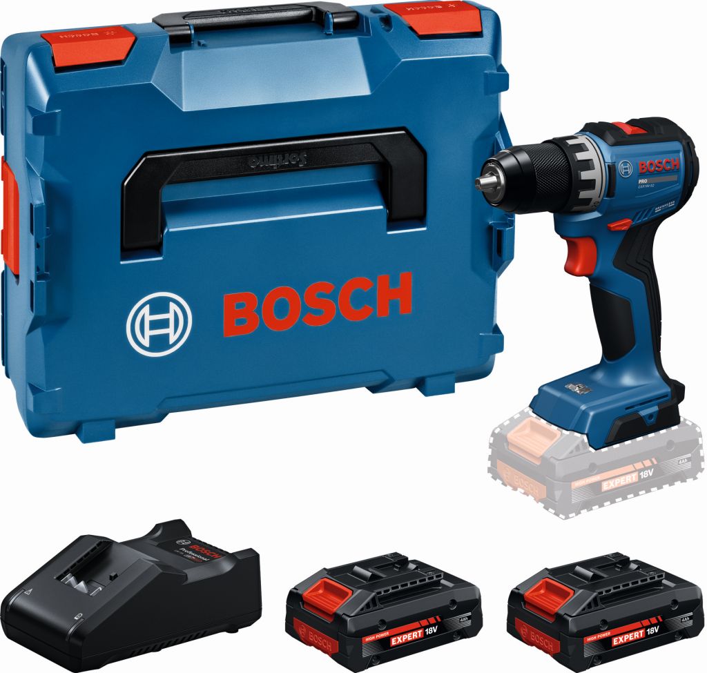 BOSCH GSR18V-52 PROFESSIONAL Aku vŕtací skrutkovač, 2× EXBA18V-40, L-BOXX 06019S002C