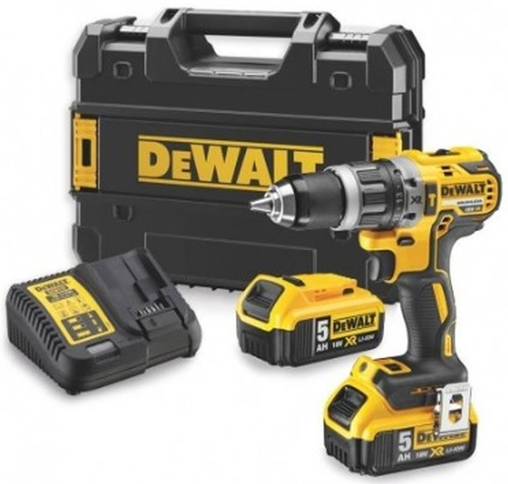 DeWALT DCD796P2 Aku príklepová vŕtačka XR (70Nm/18V/2x5,0 Ah) kufor Tstak