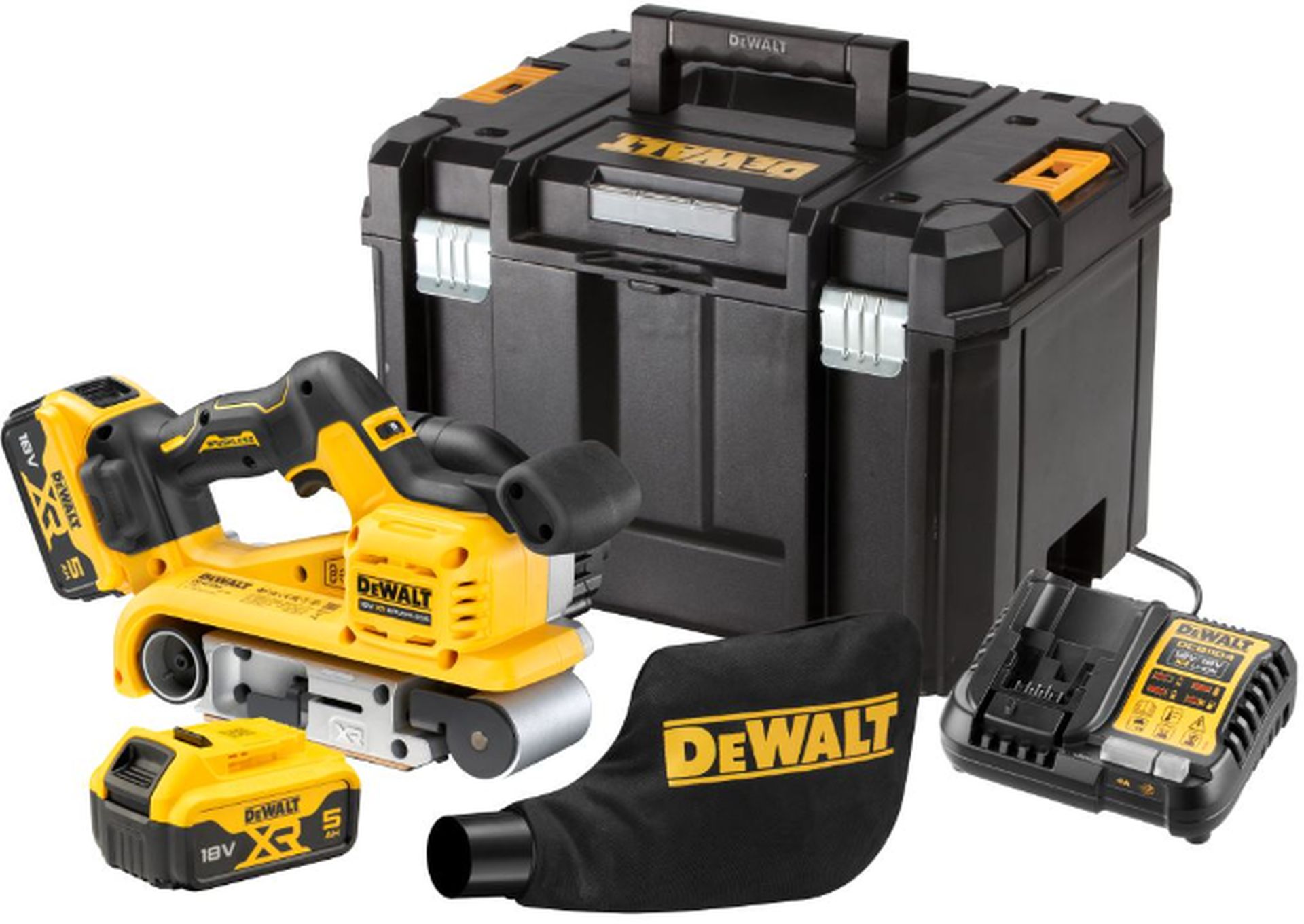DeWALT DCW220P2 Aku pásová brúska (18V/2x5,0Ah) Tstak