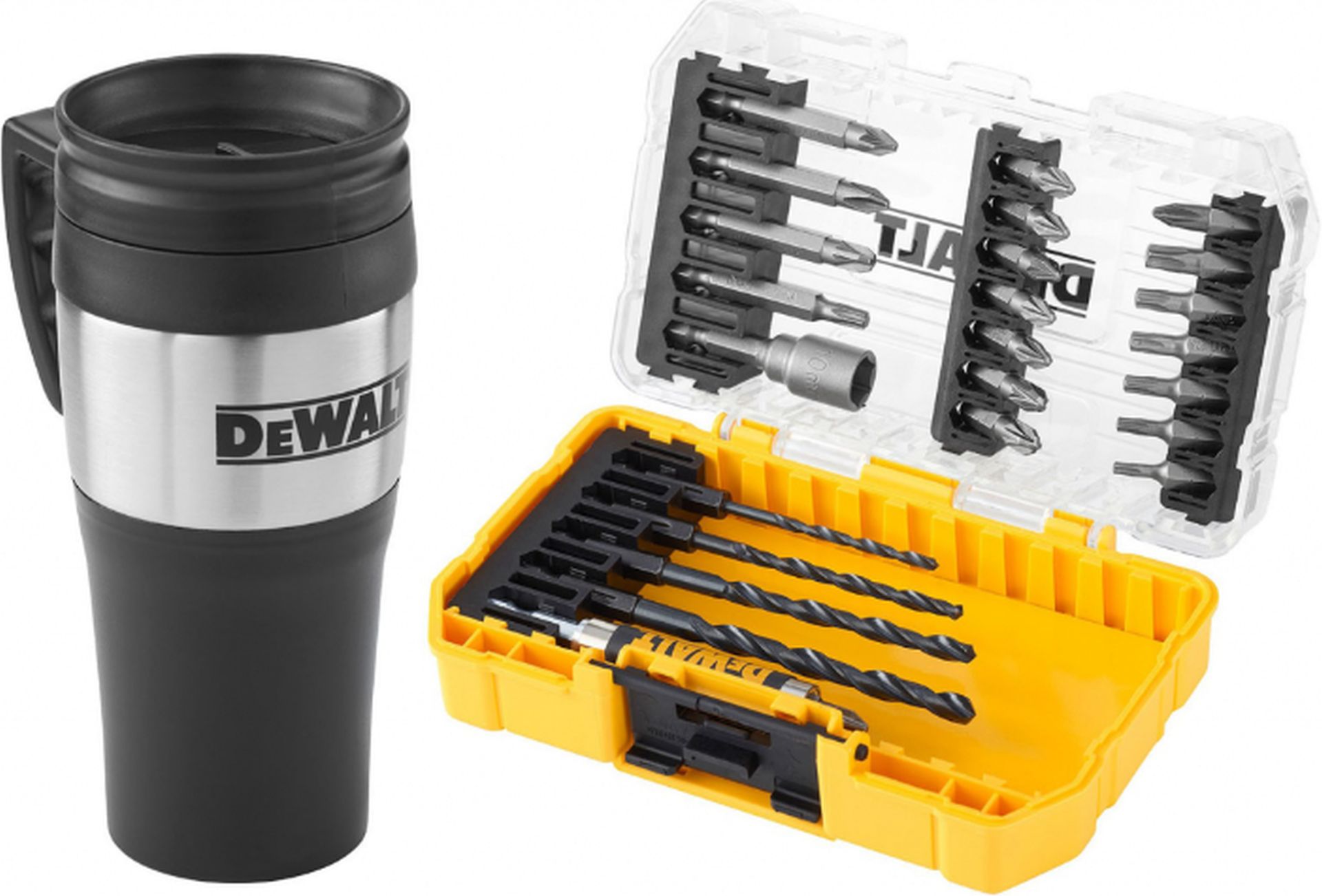 DeWALT DT70706M Súprava skrutkovacích bitov a vrtákov do kovu 25ks + termohrnček