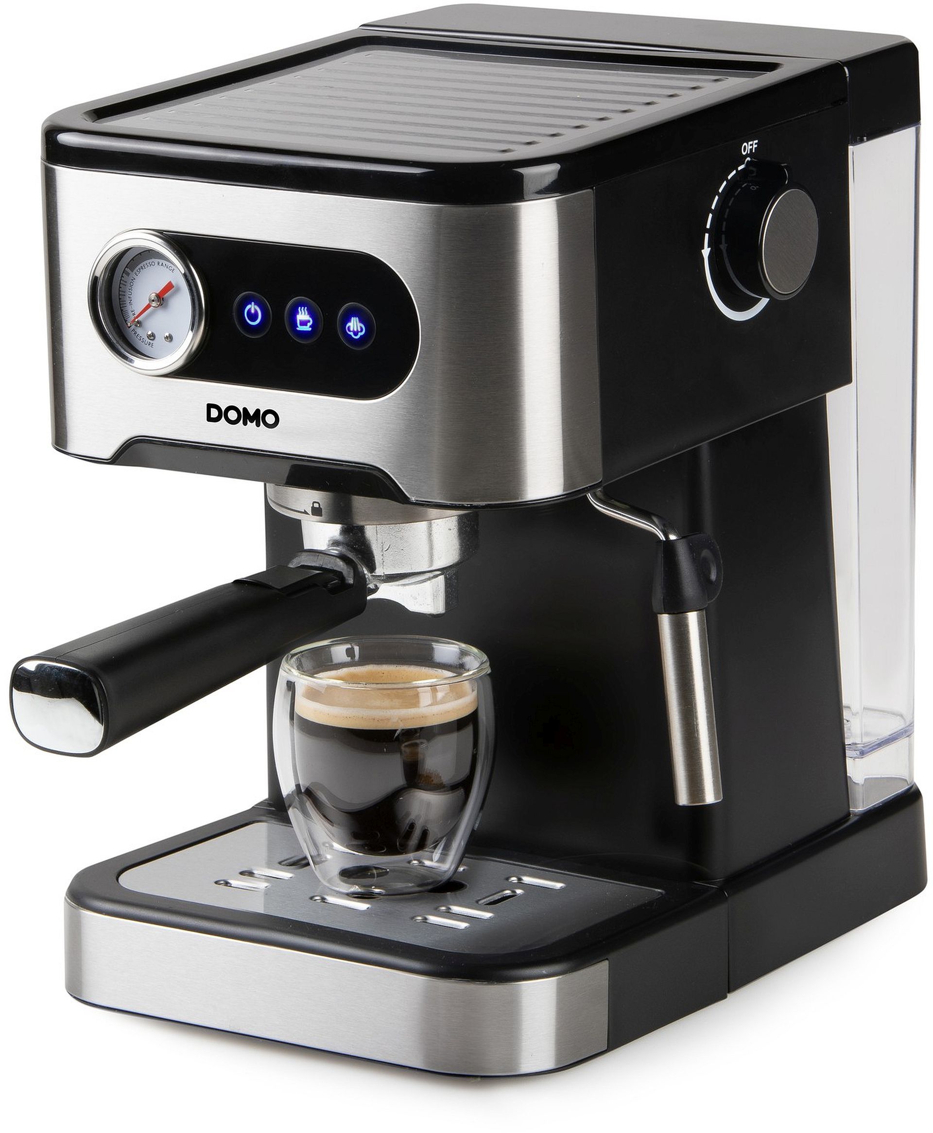 DOMO Espresso kávovar pákový, čierny DO1138K