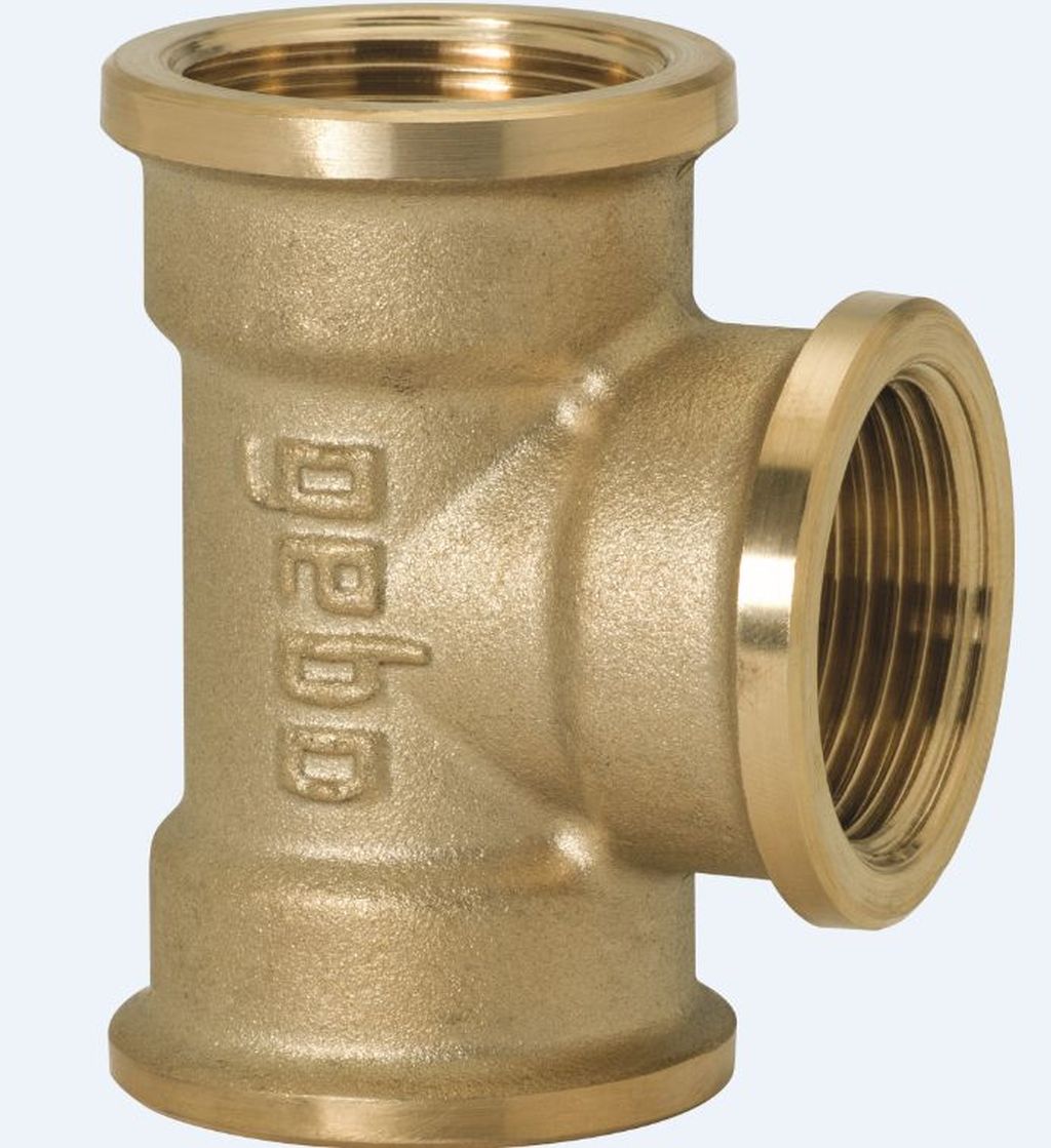GEBO T-kus 90 ° 3/8 &quot;F x F x F mosadz 130-3BR