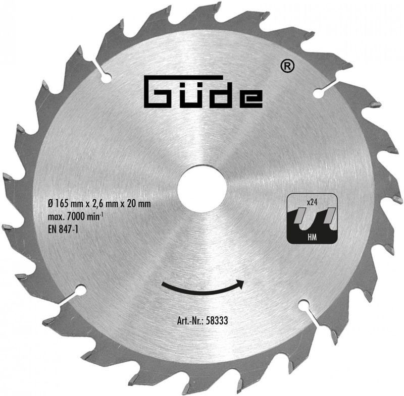 GÜDE Pílový kotúč HM 165 x 20 x 1,5 - 24z 58333