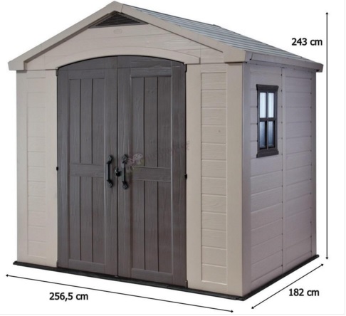 BAZÁR KETER FACTOR 8 x 6 záhradný domček, 256,5 x 182 x 243 cm 17197897 POŠKODENÝ OBAL!!