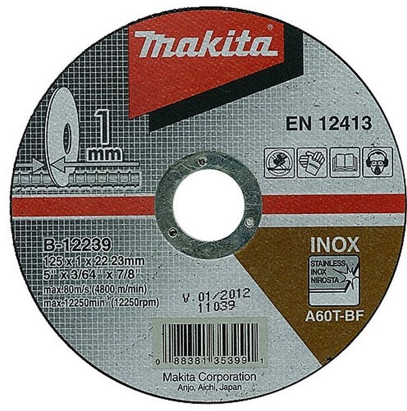 Makita B-12239 rezný kotúč 125x1x22,23 mm nerez new E-03040