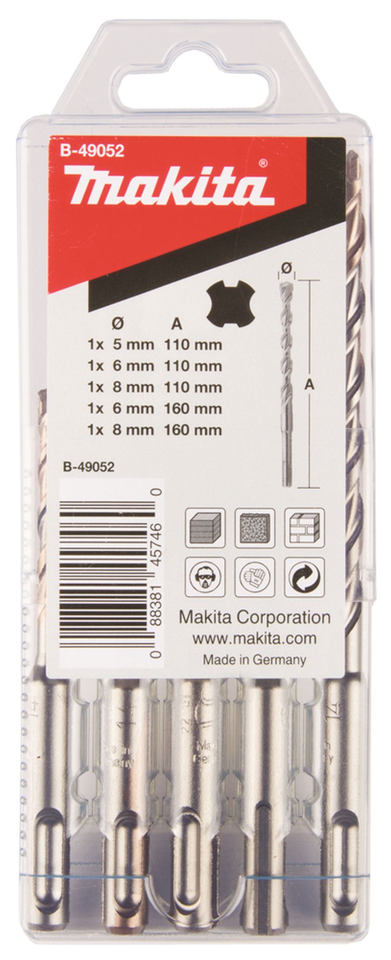 Makita B-49052 Sada vrtákov SDS V-PLUS 5-8mm 5ks