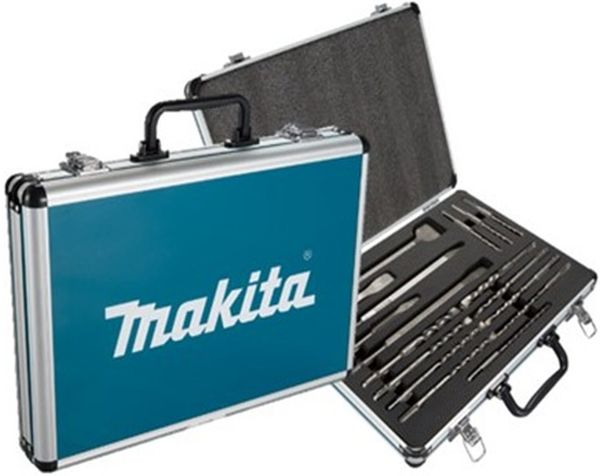 Makita D-70904 10-dielna sada sekáčov a vrtákov SDS-Plus v hliníkovom kufri