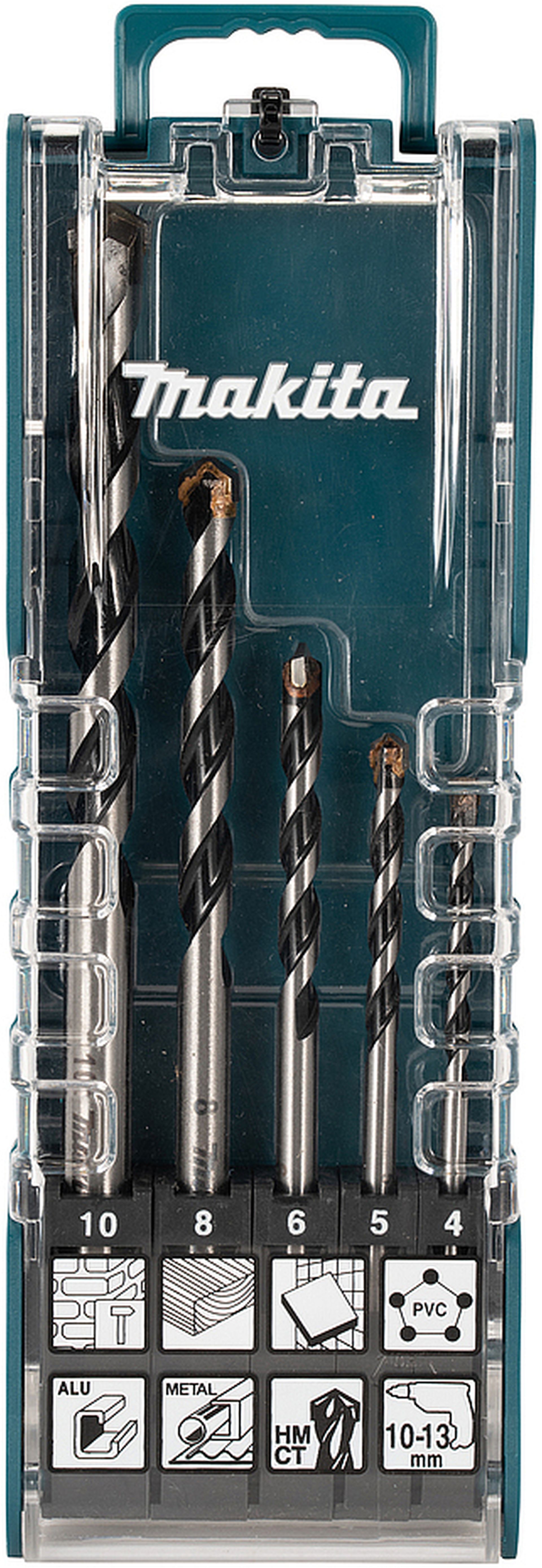 Makita E-14255 sada vrtákov TCT s valcovou stopkou Multimateriál 5ks