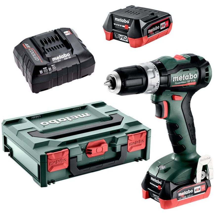 Metabo PowerMaxx SB 12 BL Aku príklepová vŕtačka (12V/2x4,0Ah) MetaBox 601046800