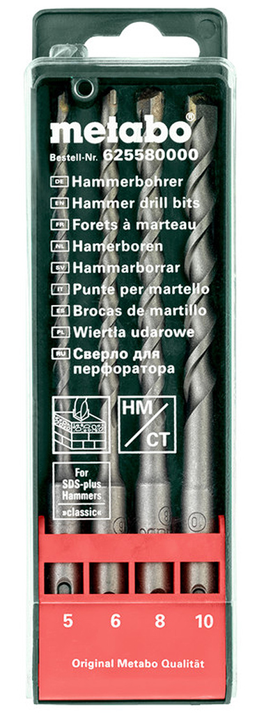 Metabo Sada vrtákov v kazete SDS-Plus SP, 4dielna 625580000